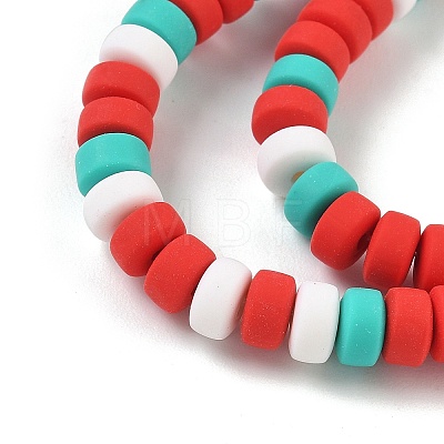 Christmas Handmade Polymer Clay Beads Strands CLAY-F006-01B-1