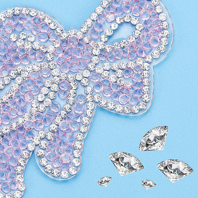7Pcs 7 Colors Bowknot Glitter Hotfix Rhinestone DIY-FG0002-30-1