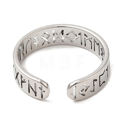 Non-Tarnish 304 Stainless Steel Open Cuff Rings RJEW-K245-57P-1