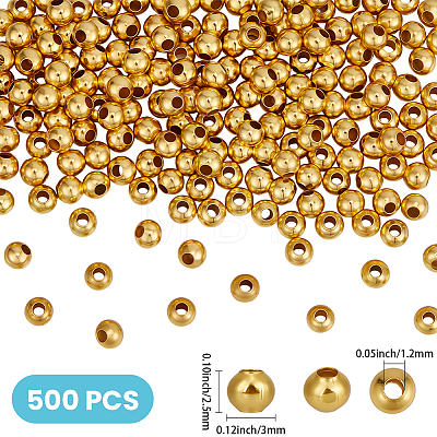 500Pcs Brass Beads FIND-PA0001-69G-1