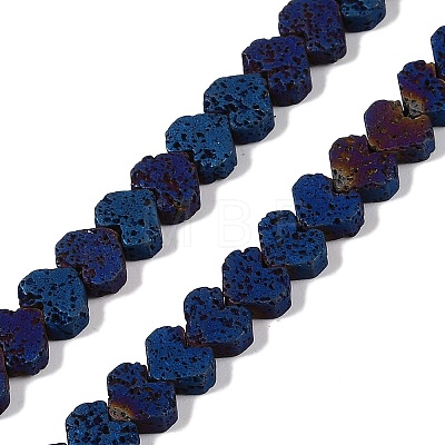 Electroplated Natural Lava Rock Beads Strands G-Q1009-G01-02F-1