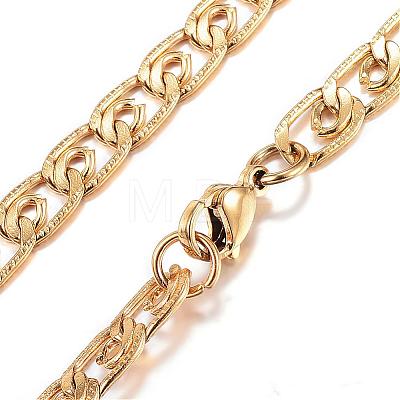 304 Stainless Steel Necklaces and Bracelets Jewelry Sets SJEW-E066-07G-1