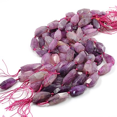 Dyed Natural Agate Bead Strands G-O038-34-1