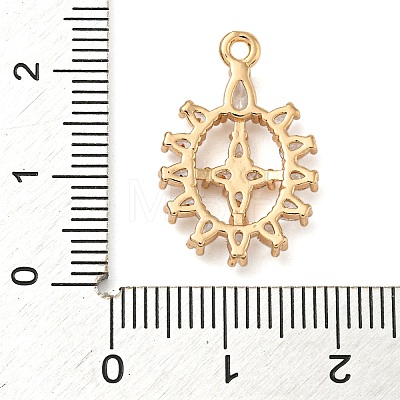 Brass Micro Pave Clear Cubic Zirconia Pendants ZIRC-U003-01G-09-1