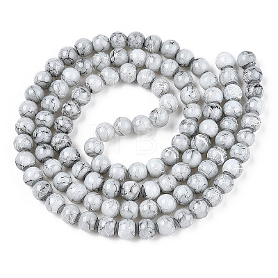 Drawbench Glass Round Beads GLAD-WH0001-01-10-1