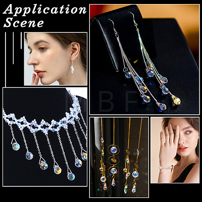220Pcs Electroplate Transparent Glass Faceted Teardrop Beads EGLA-PA0001-58-1
