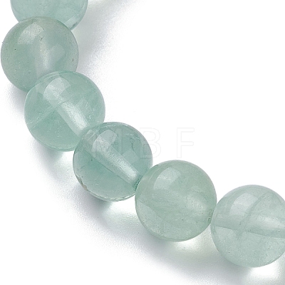 Natural Green Fluorite Round Beaded Stretch Bracelets BJEW-JB10089-03-1