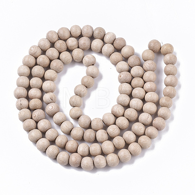 Undyed & Natural Wood Beads Strands X-WOOD-T024-036-1
