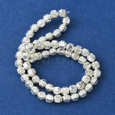 Electroplated Natural Lava Rock Beads Strands G-I360-N01-04-1