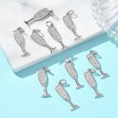 SHEGRACE Brass Clear Cubic Zirconia Charms XGRQ3P899-631P-1
