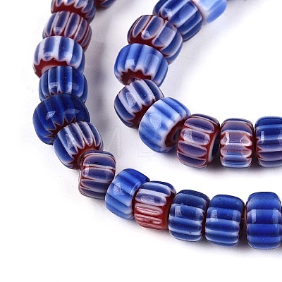 Handmade Millefiori Glass Chevron Beads Strands LAMP-T021-27A-03-1