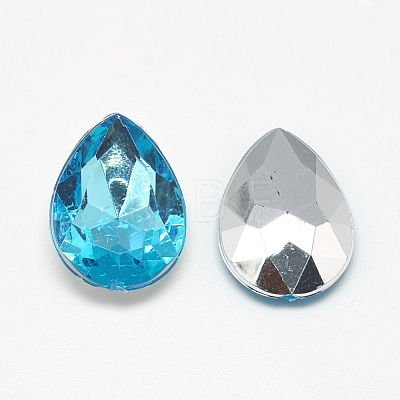 Acrylic Rhinestone Pointed Back Cabochons GACR-Q013-13x18-02-1