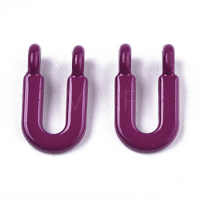 Spray Painted Alloy  2-Loop Link Pendants PALLOY-T075-48U-RS-1