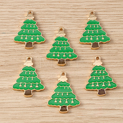 Christmas Alloy Enamel Pendants ENAM-I081-01KCG-01-1