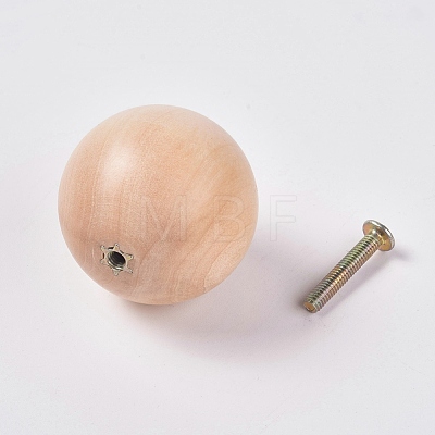 Unfinished Wood Ball Drawer Knobs Pulls Handles FIND-WH0051-96B-1