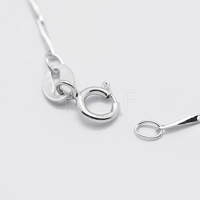 Anti-Tarnish Rhodium Plated 925 Sterling Silver Chain Necklaces STER-F039-40cm-08P-1