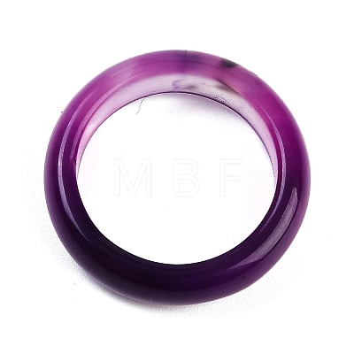 Dyed & Heated Natural Striped Agate/Banded Agate Finger Rings for Women RJEW-Z075-02X-1