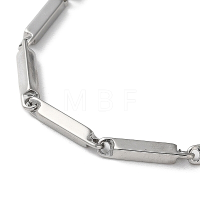 201 Stainless Steel Bar Link Chain Necklaces for Men Women NJEW-G112-07C-P-1