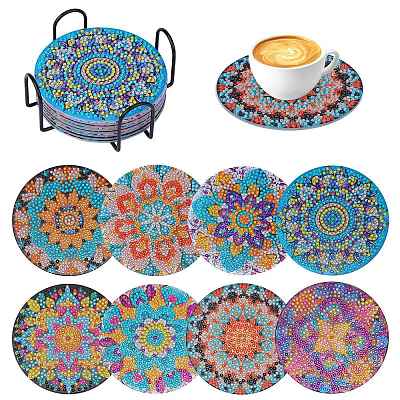 Custom DIY Diamond Painting Mandala Flower Cup Mat Kits X1-DRAW-SZC0001-01-1