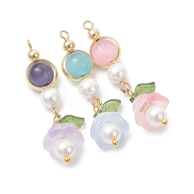 5Pcs Handmade Lampwork Pendants PALLOY-TA00397-1