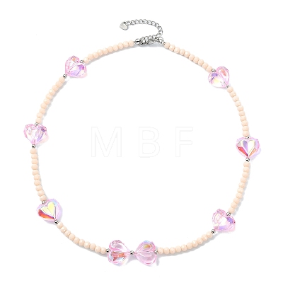 Glass Beaded Necklaces for Women NJEW-JN06081-1