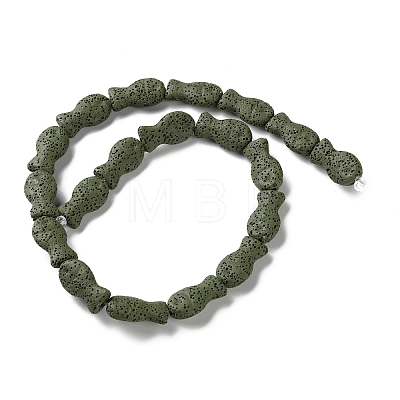 Fish Dyed Natural Lava Rock Beads Strands G-O126-01A-03-1