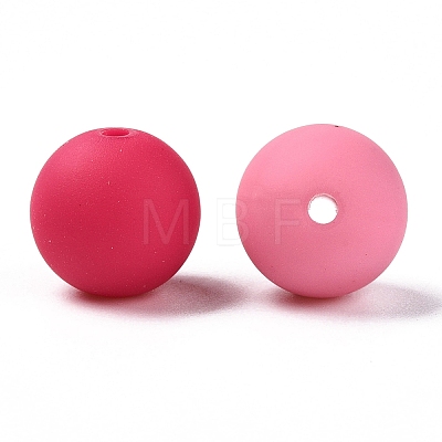 Rubberized Style Imitated Silicone Acrylic Beads MACR-T048-01A-15-1