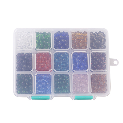 15 Colors Glass Beads GLAA-JP0002-08-1