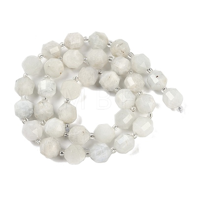 Natural White Moonstone Beads Strands G-O201B-127G-1