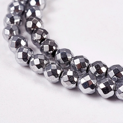 Electroplate Non-magnetic Synthetic Hematite Beads Strands G-J169B-4mm-02-1