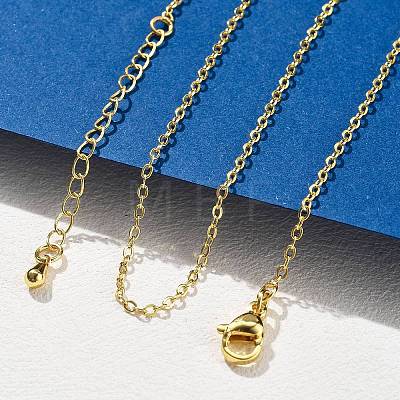 Brass Cable Chain Necklaces for Women NJEW-D302-48G-1