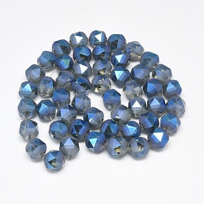 Electroplate Glass Beads Strands EGLA-Q085-10mm-01-1