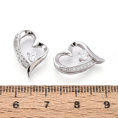 925 Sterling Silver Micro Pave Clear Cubic Zirconia Pendants STER-T008-81B-P-1