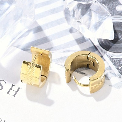 304 Stainless Steel Huggie Hoop Earrings for Women EJEW-C096-39G-1