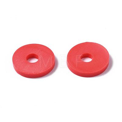 Flat Round Eco-Friendly Handmade Polymer Clay Beads CLAY-R067-10mm-30-1