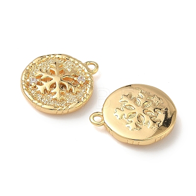 Christmas Brass Micro Pave Clear Cubic Zirconia Pendants KK-A280-03D-G-1