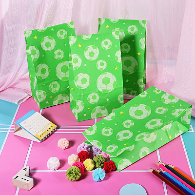 15Pcs Football Pattern Paper Bakery Bags ABAG-TA0002-32D-1