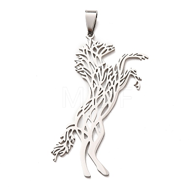 201 Stainless Steel Big Pendants STAS-F368-01P-1