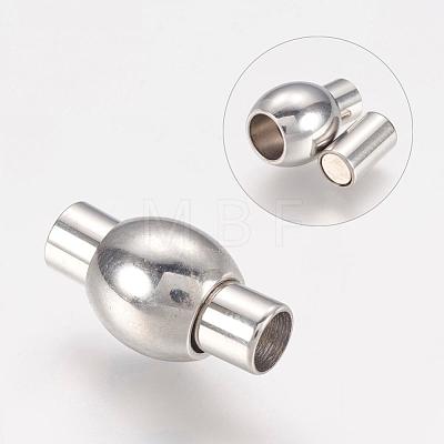 Smooth 304 Stainless Steel Magnetic Clasps with Glue-in Ends MC085-1