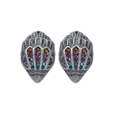 Bird Head Brass Micro Pave Cubic Zirconia Stud Earrings FS-WGB6FCA-04-1
