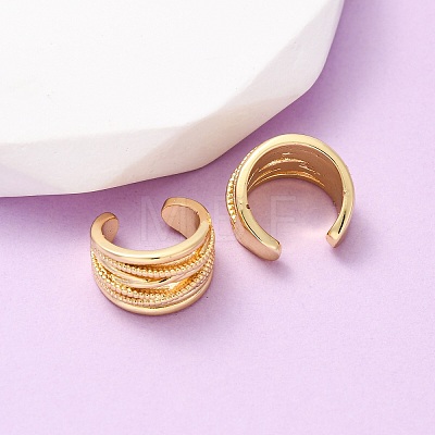 Brass Multilayer C-Shaped Cuff Earrings EJEW-D332-05D-G-1