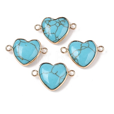 Synthetic Turquoise Love Heart Pendants G-T138-205E-G-1