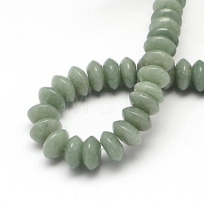 Rondelle Natural Green Aventurine Beads Strands G-R309-17-1