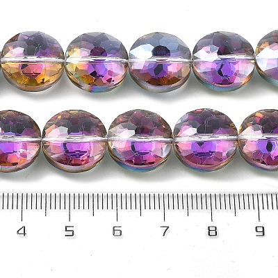 Electroplate Transparent Glass Beads Strands EGLA-M032-01A-FR-1