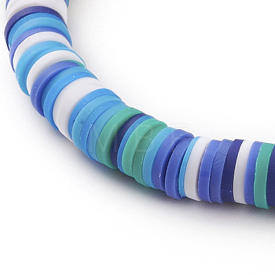 Polymer Clay Heishi Beads Stretch Bracelets BJEW-JB05811-04-1