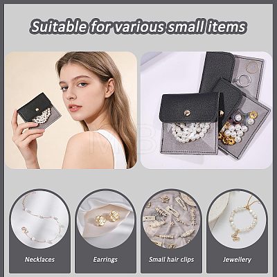 6Pcs PU Leather with PVC Pouches with Snap Button ABAG-WH0072-036A-1