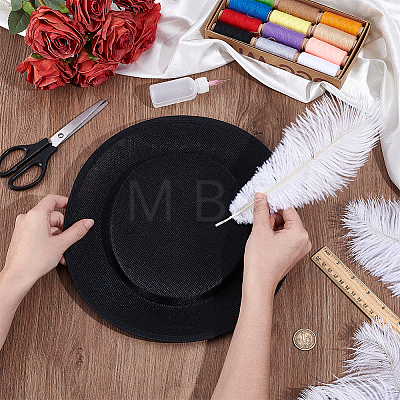 Cotton Imitation Flat Round Fascinator Hat Base for Millinery FIND-WH0173-460B-1