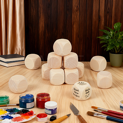 Schima Wood Blank Dice WOOD-WH0124-154A-1