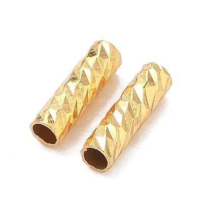Brass Textured Tube Beads KK-H532-01A-G-1