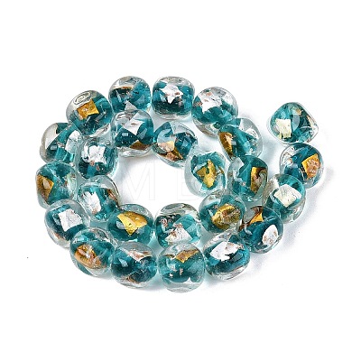 Handmade Gold & Silver Foil Glass Beads FOIL-Q003-01F-1